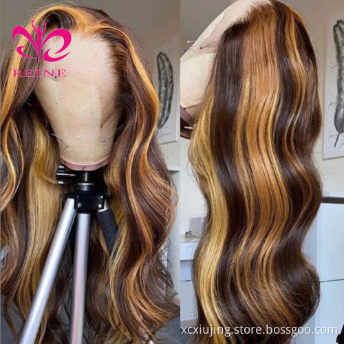 P4/30 Body Wave Highlight Colored HD Lace Part Human Hair Wigs Piano 13*4 Lace Frontal  Wig Brazilian Remy Wigs For Women